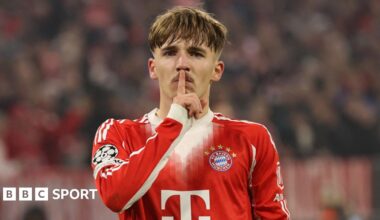 Bayern Munich 3-1 Sporting: Teenager Lennart Karl puts hosts on brink of Champions League knockouts