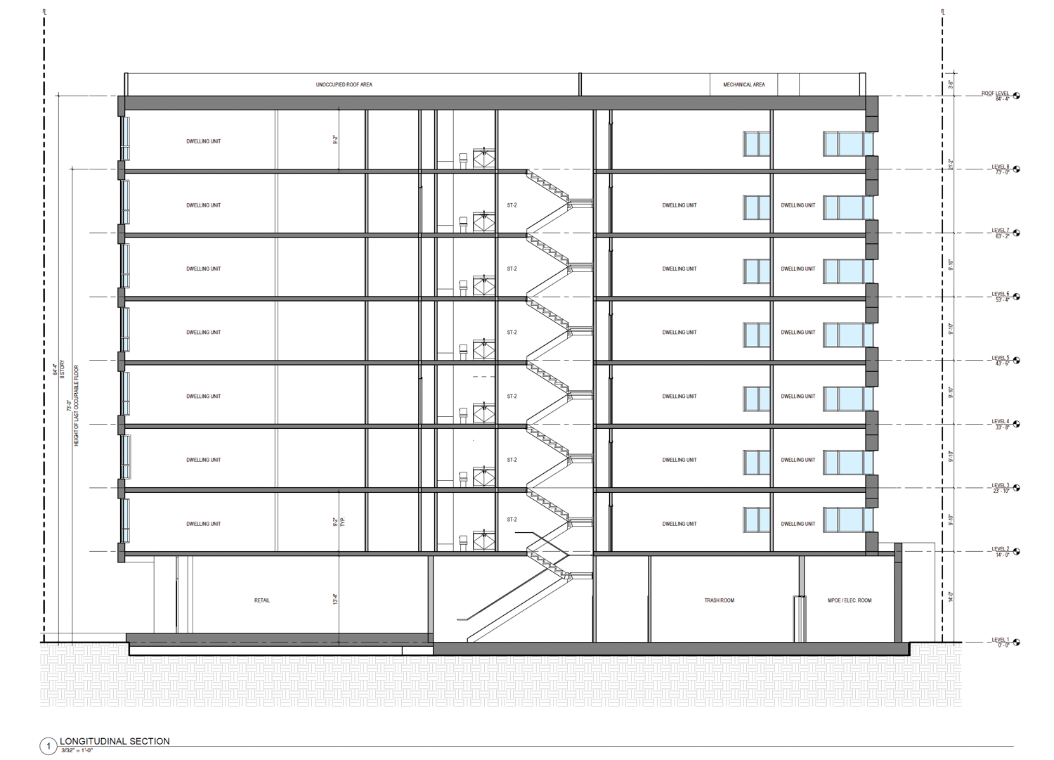 3230 24th Street vertical cross-section, illustration by Wong Logan Architects