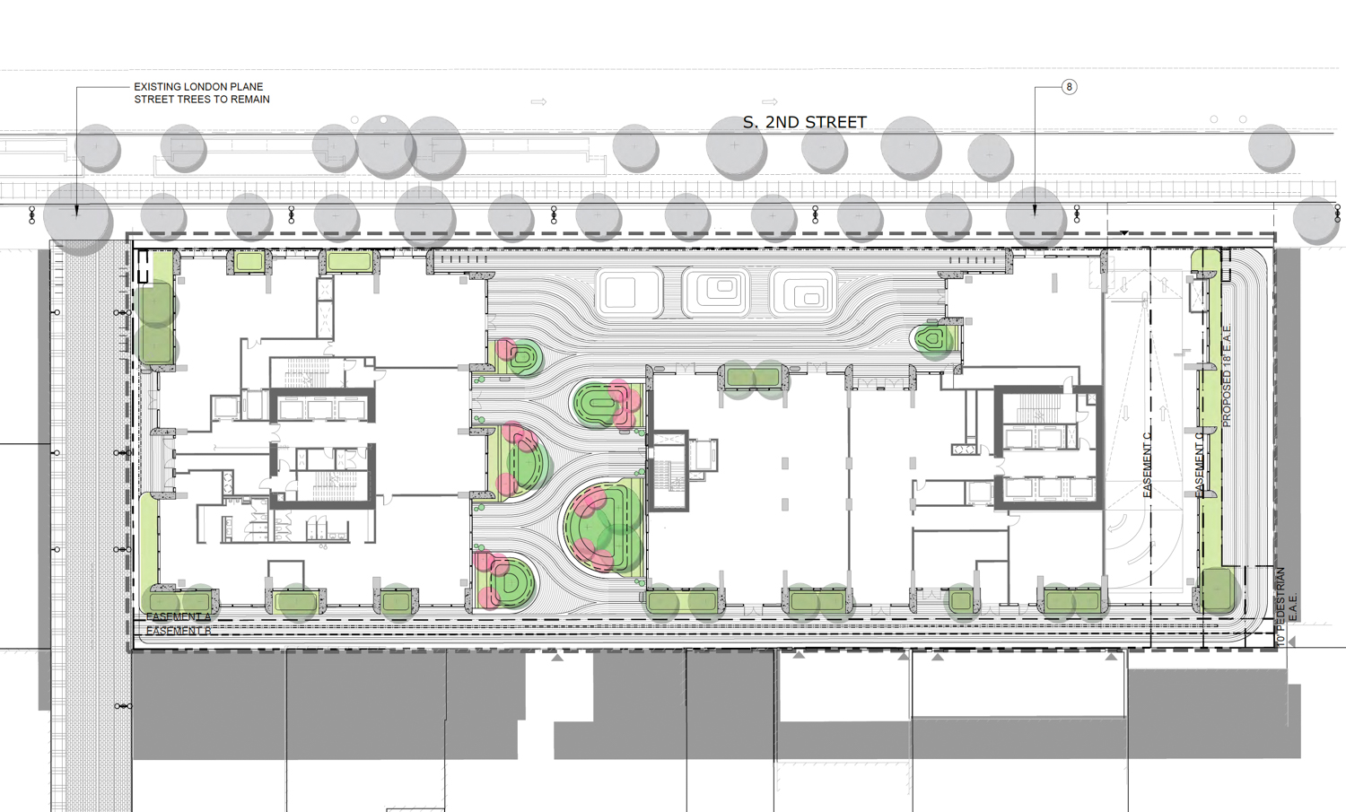 35 South Second Street site plan, illustration by Bjarke Ingels Group