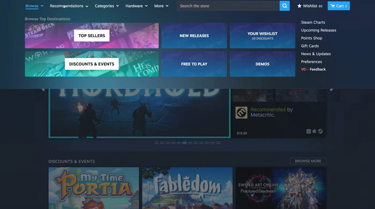 Steam and Valve's online games are partially down