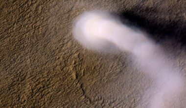 Mars dust devil swirling near rover