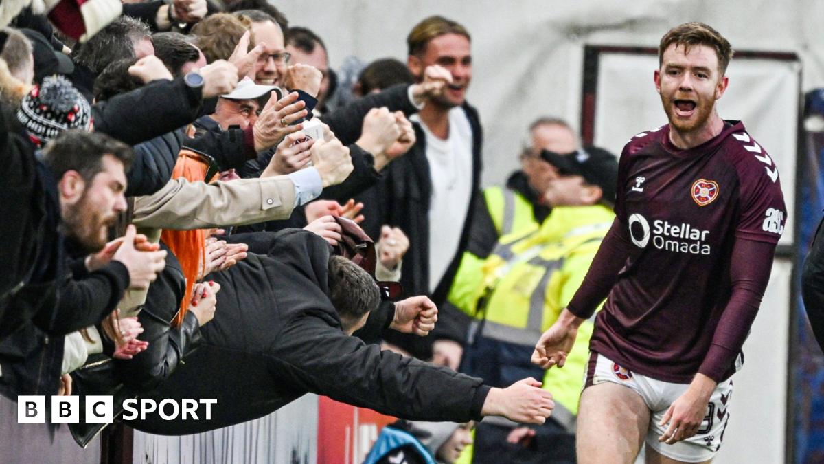 Stuart Findlay celebrates scoring for Hearts