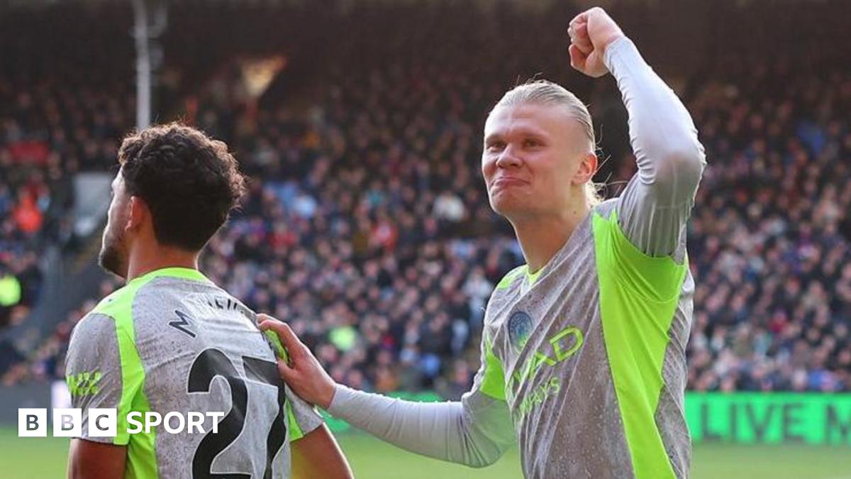 Haaland scores two to give Man City win at Palace