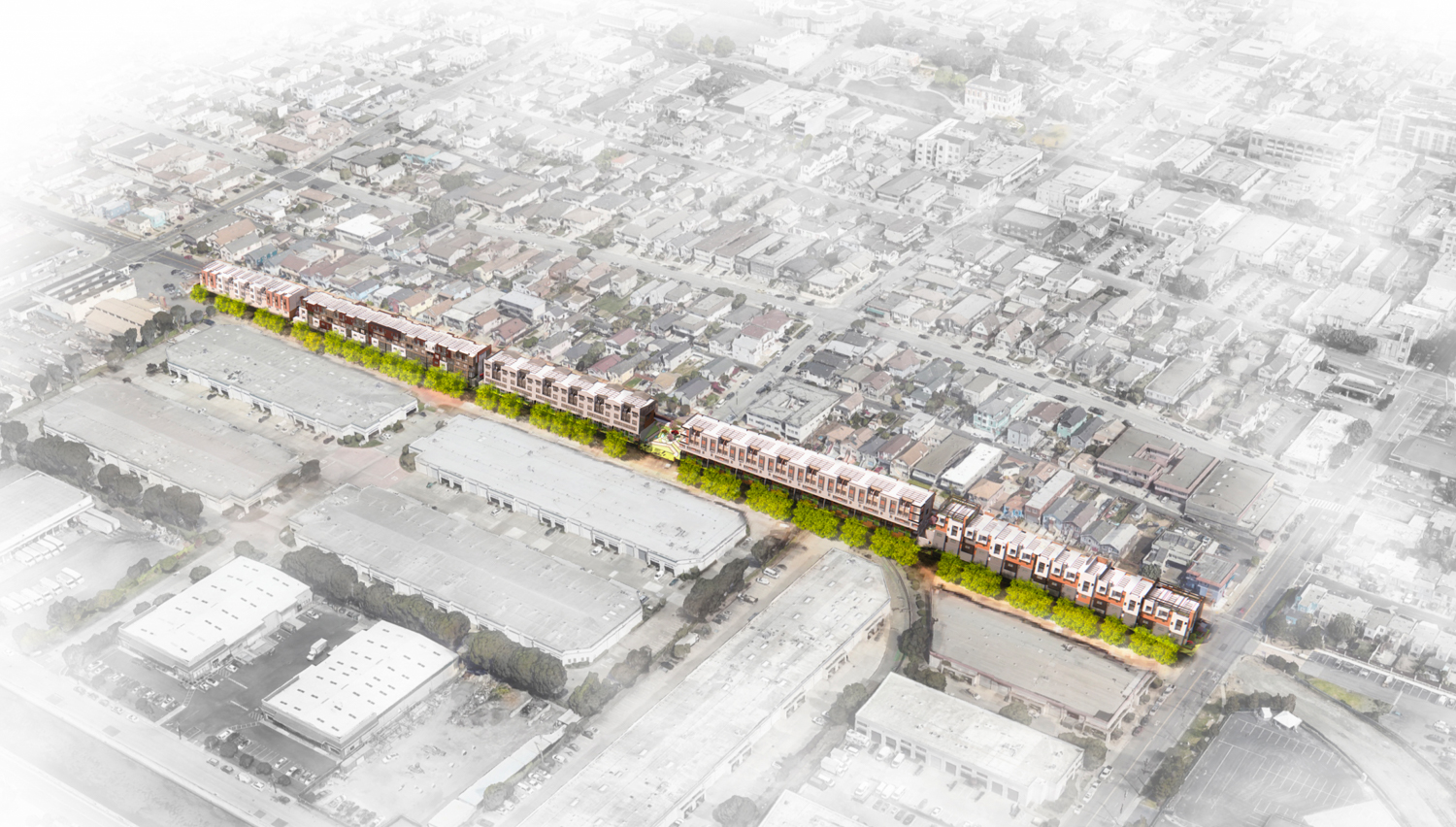 500 Railroad Avenue aerial view, rendering by SIM Architects