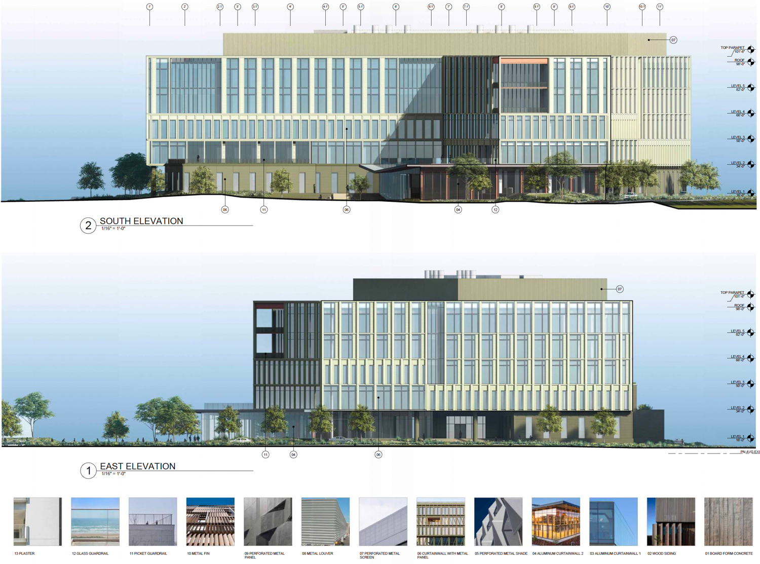505 Penobscot Drive North Building facade elevation, illustration by WRNS Studio