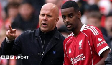 Liverpool manager Arne Slot and striker Alexander Isak