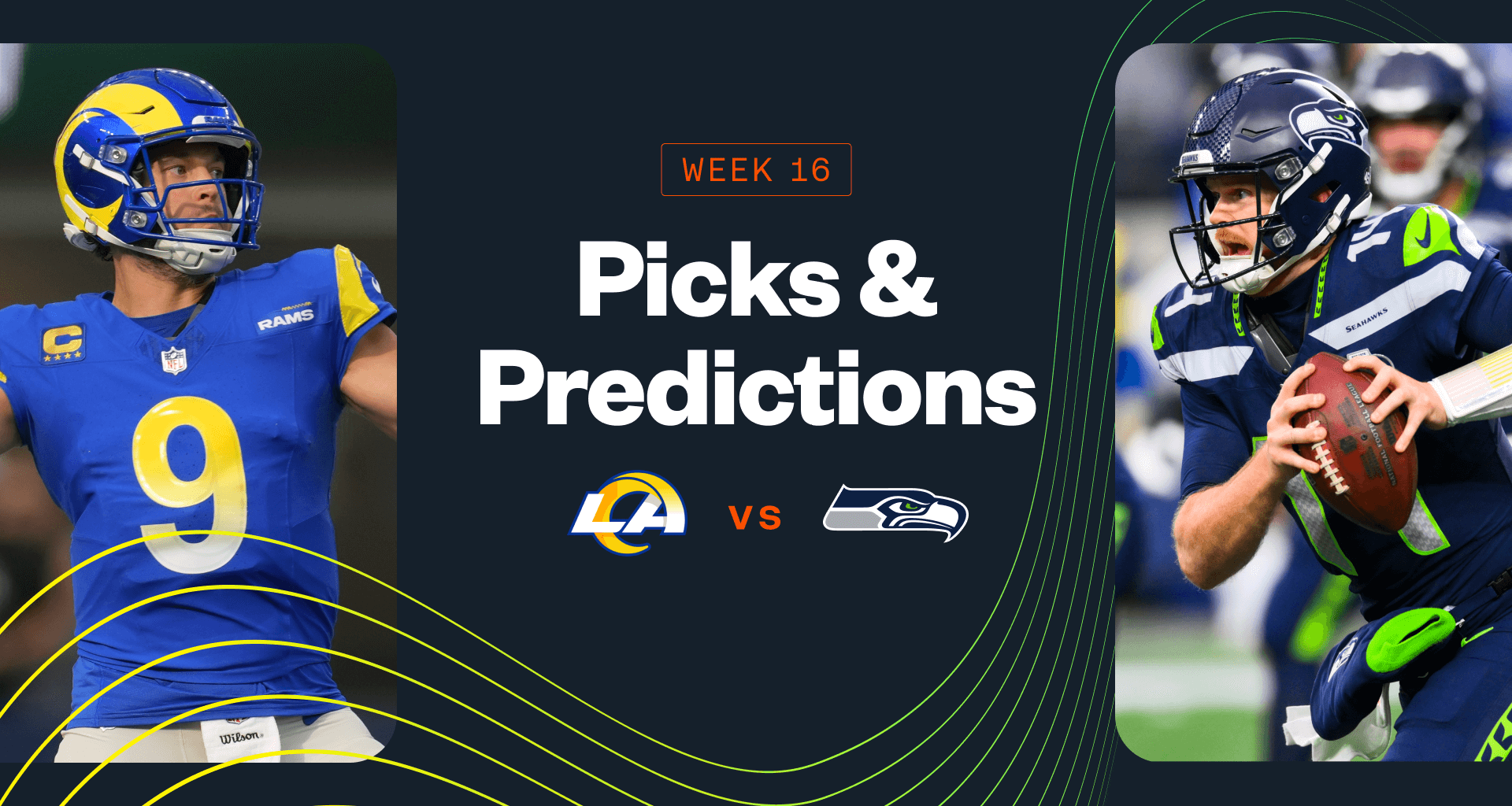 Matthew Stafford and Sam Darnold headline tonight's action at Lumen Field.