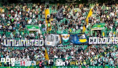 Fans in the standing section at Celtic Park