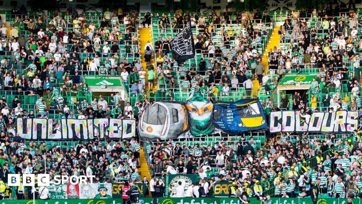 Fans in the standing section at Celtic Park
