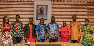 A group photo of some leaders of GSA and Abossey Okai Spare Parts Dealers Association