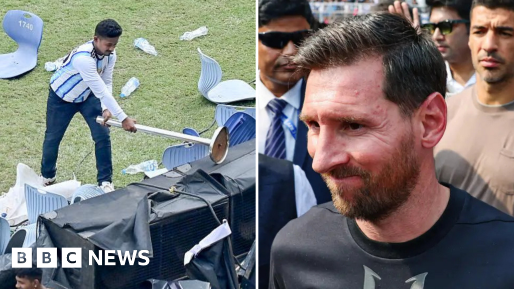 Anger at Lionel Messi 'GOAT' India tour as fans throw chairs and bottles at stadium event