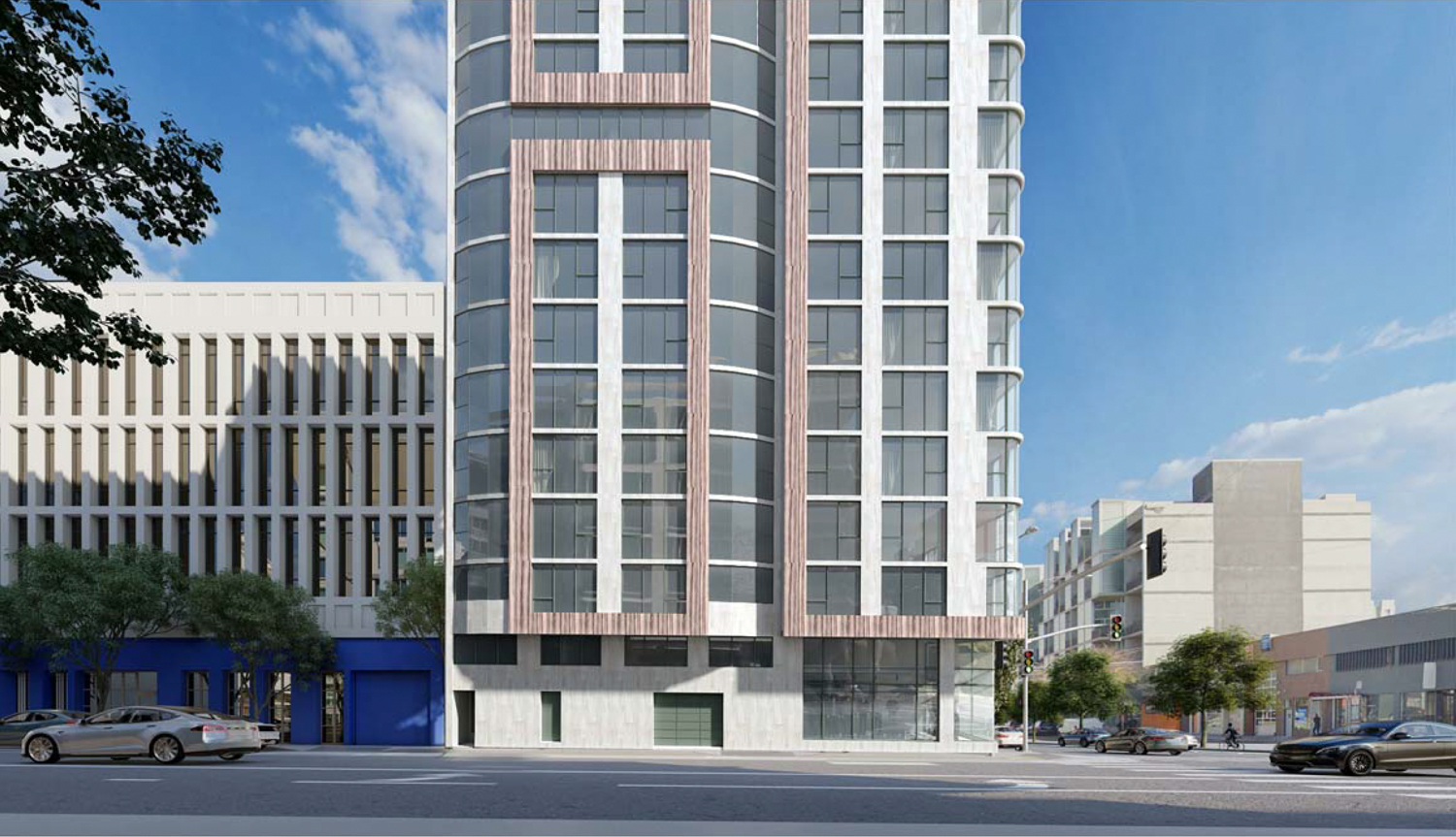 896 Folsom Street facade elevation overlooking 5th Street, rendering by FORMA