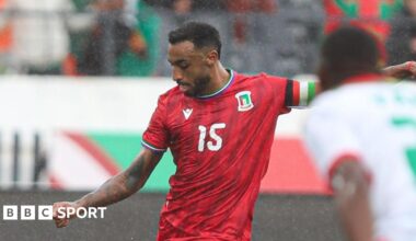 Carlos Akapo in action for Equatorial Guinea