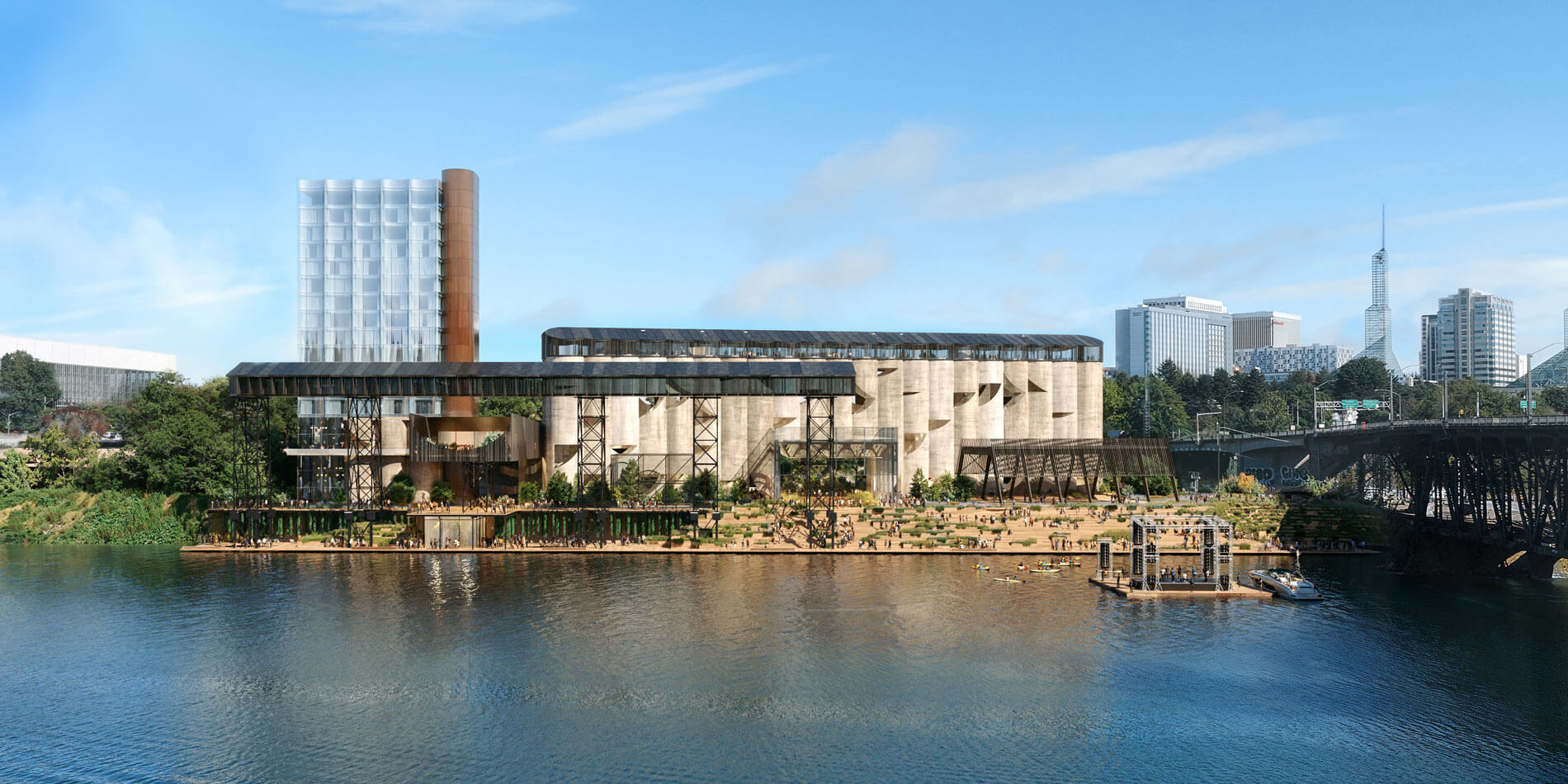 front elevation rendering of albina riverside