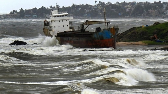 Causing intensive damage across Andhra Pradesh and Odisha, cyclone Montha swept across the eastern coast of India in late October after making landfall near Narasapuram, between Machilipatnam and Kalingapatnam, in Andhra Pradesh.(PTI)