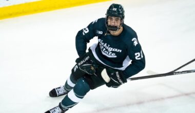 Porter Martone's 11 goals are the second-most by any freshman in college hockey.