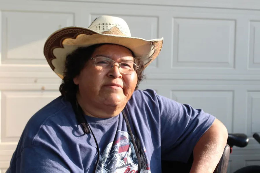 Carol Cervantes Osborne pays for Starlink to ensure she has consistent high-speed internet access at her home on the reservation. | Sarah Jane Tribble, KFF Health News