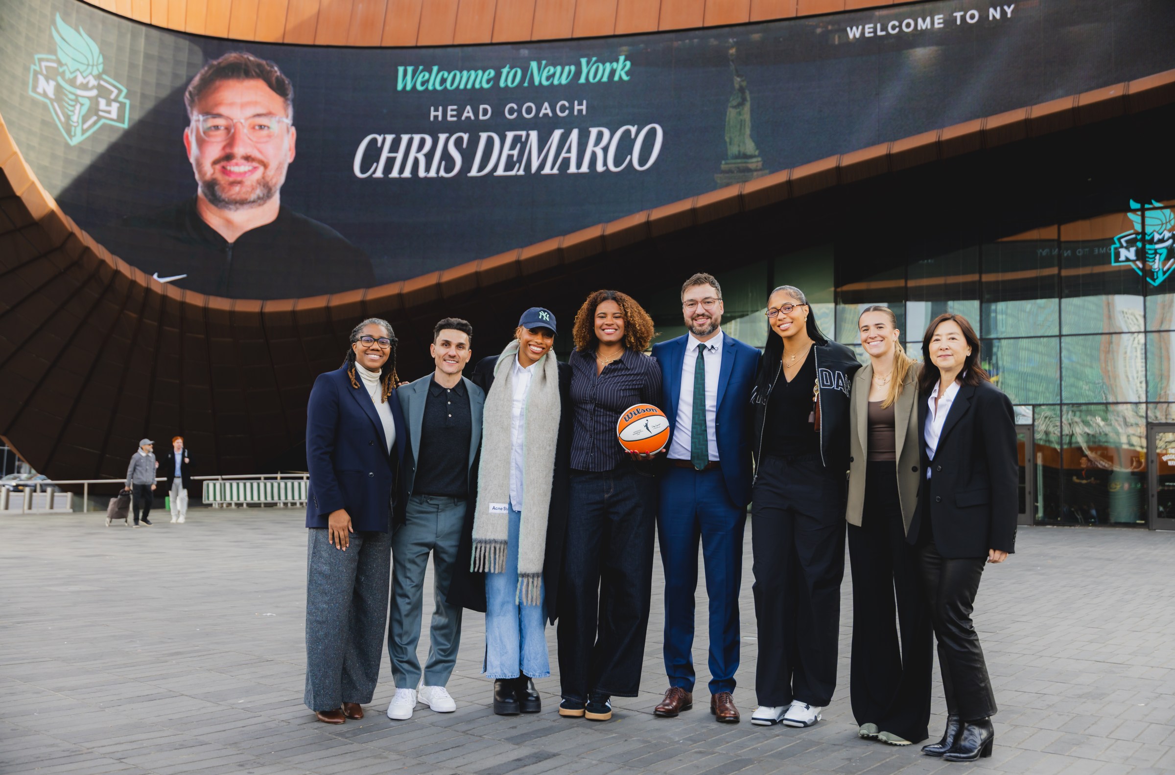 December 10, 2025; The New York Liberty officially announce Chris DeMarco as the 10th Head Coach of the franchise at Barclays Center Arena (Photos by. Brandon Todd/New York Liberty)