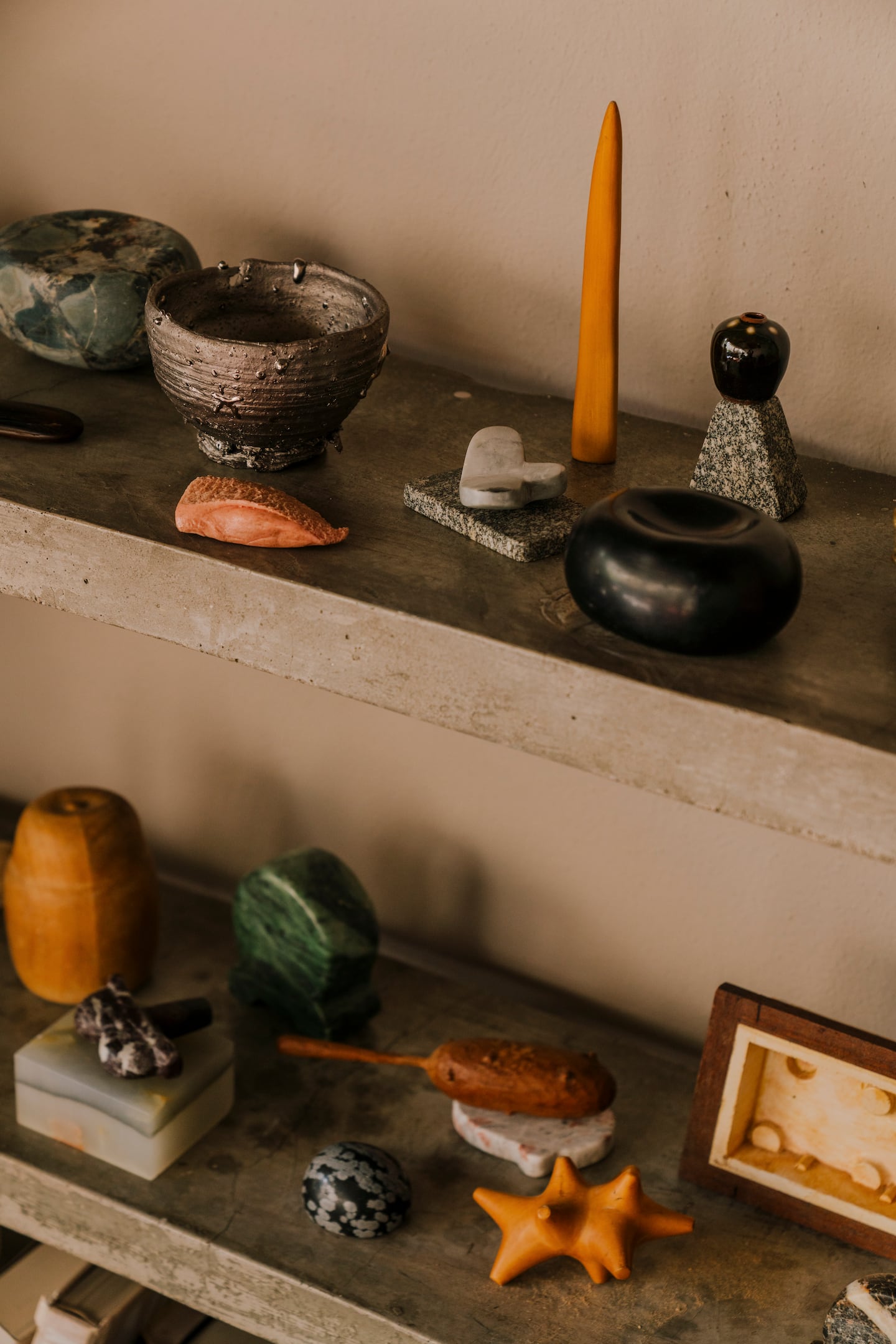 Pieces by the artist Alma Allen in Mexico City, Nov. 17, 2025. Allen, 55, will exhibit nearly 30 sculptures at the US pavilion of the 2026 Venice Biennale starting in May, organized by the curator Jeffrey Uslip. Allen lives and works in Mexico.