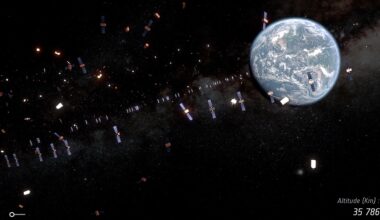 Artist's impression of debris and defunct launcher stages in the Geostationary ring. Credit: ESA/ID&amp;Sense/ONiRiXE