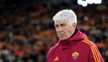 ROME, ITALY - NOVEMBER 27: AS Roma head coach Gian Piero Gasperini looks on during the UEFA Europa League 2025/26 League Phase MD5 match between AS Roma and FC Midtjylland at Stadio Olimpico on November 27, 2025 in Rome, Italy. (Photo by Paolo Bruno/Getty Images)