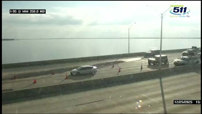 Spill from crash causes hazard for drivers on Fuller Warren Bridge