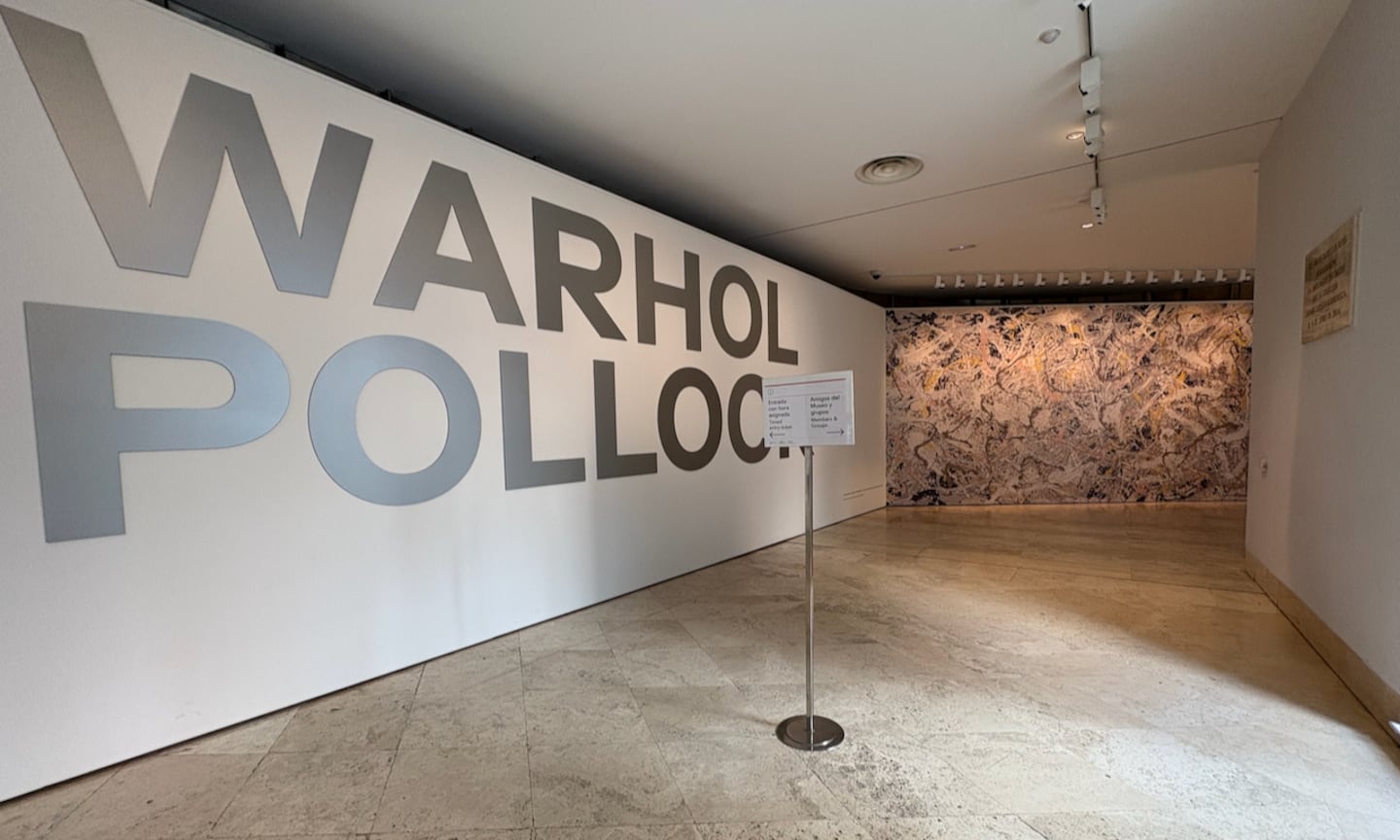 The entrance of the "Warhol/Pollock" exhibition at Madrid's Thyssen Bornemisza National Museum in late November.
