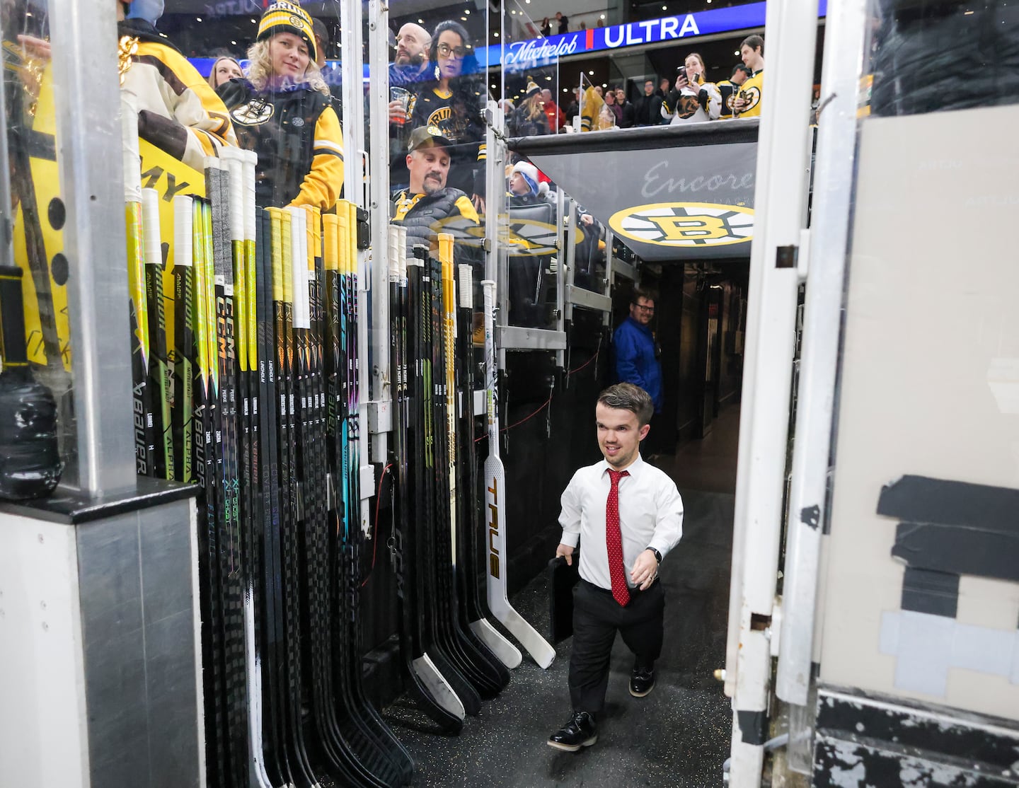 Mat Myers has been the Bruins video coordinator for seven seasons and hopes to become the first person with dwarfism to become a NHL assistant coach.