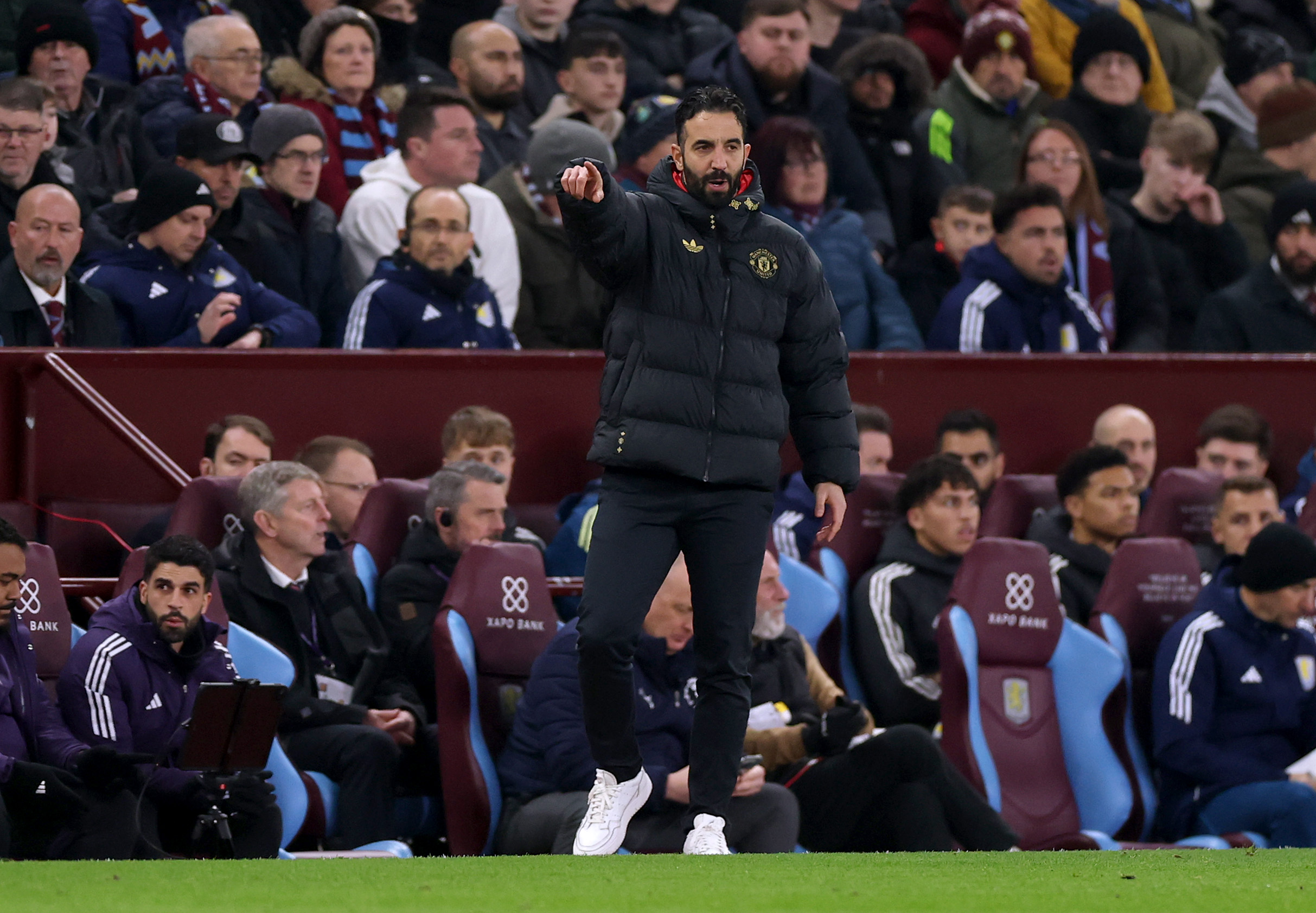 Ruben Amorim, Manager of Manchester United, gestures during the Premier League match 