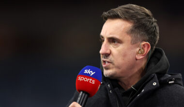 Gary Neville talks while on punditry for Sky Sports.