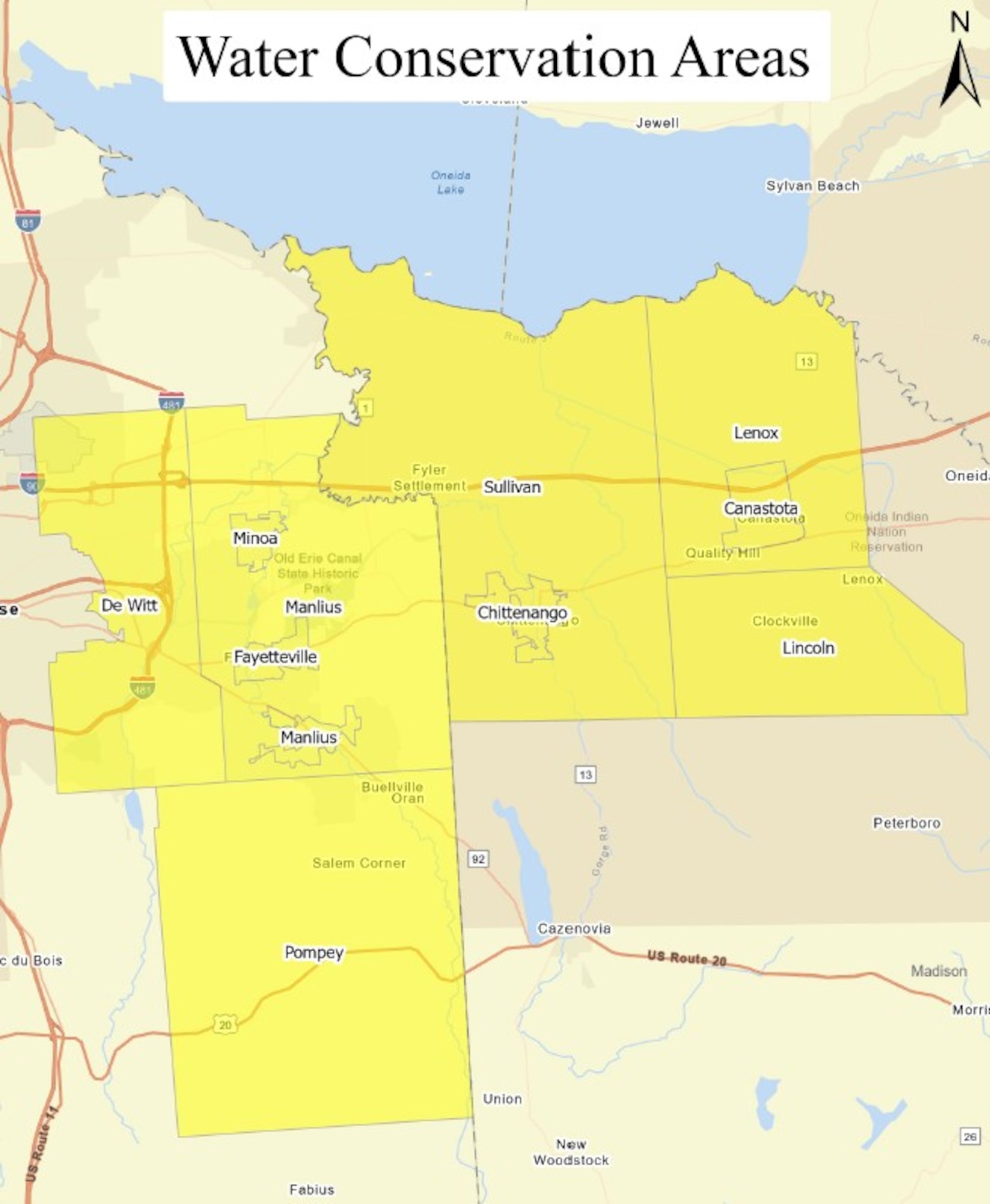 Water conservation areas