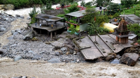 A deadly cloudburst hit Jammu and Kashmir's Chishoti village on August 14, which led to flash floods that posed a fatal situation to the pilgrims of the annual Machail Mata Yatra in the region.(PTI)
