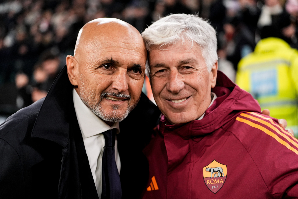 Juventus coach Luciano Spalletti greets Roma coach Gian Piero Gasperini in Turin (@seriea_en)