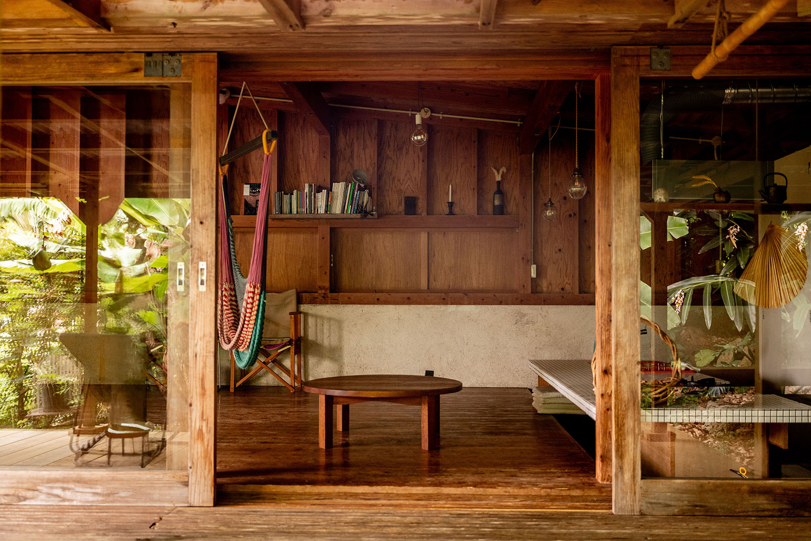 wood cabin living room