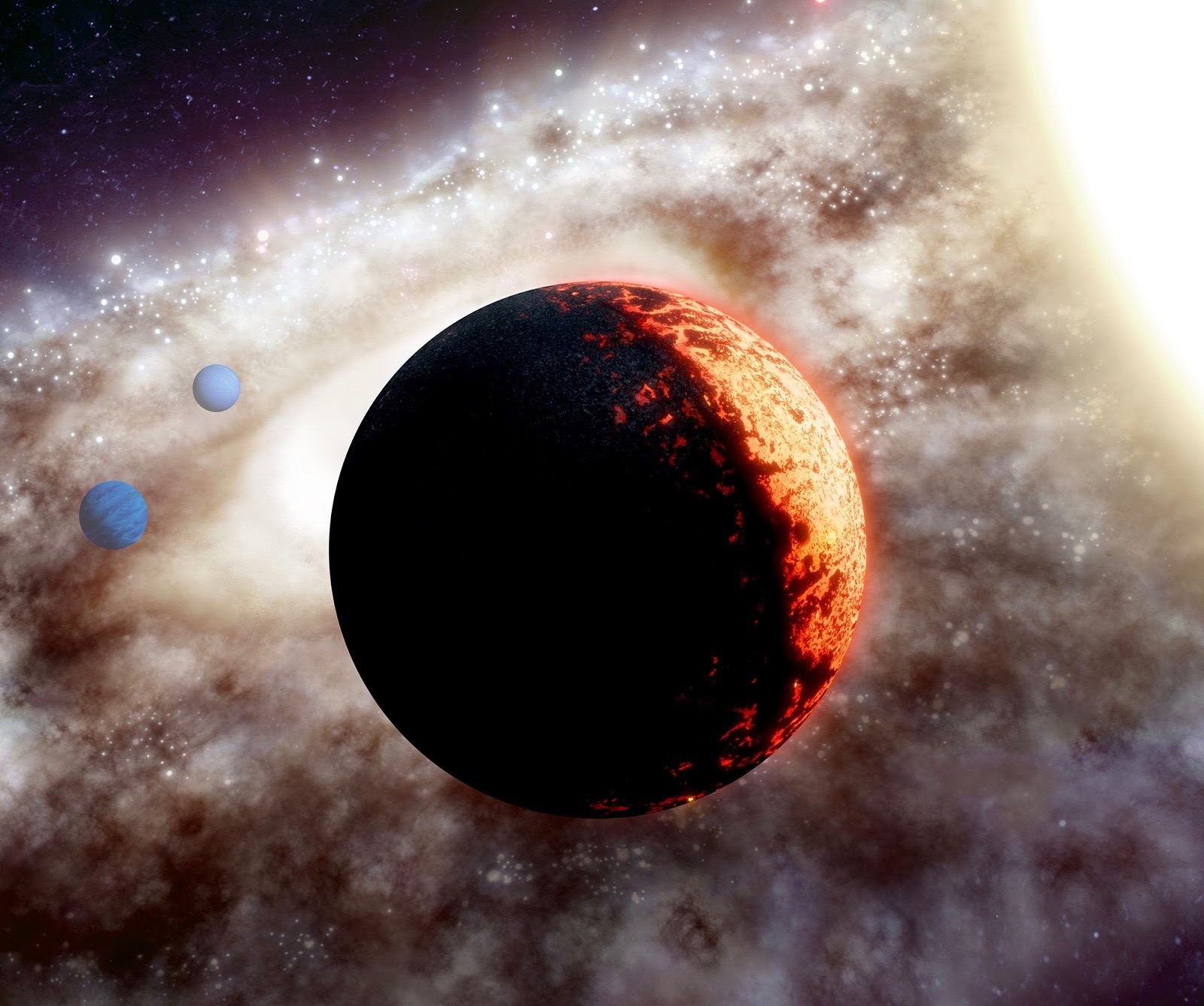 Artist&rsquo;s rendition of TOI-561, one of the oldest, most metal-poor planetary systems discovered yet in the Milky Way galaxy.