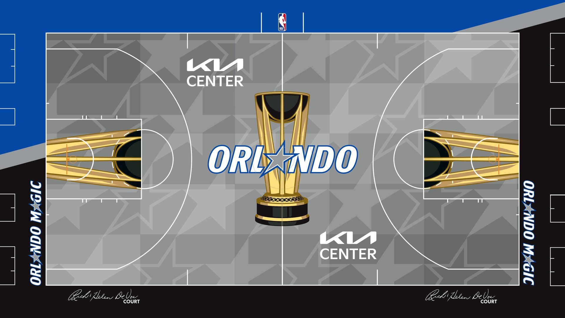 An image of Orlando's NBA Cup Court.
