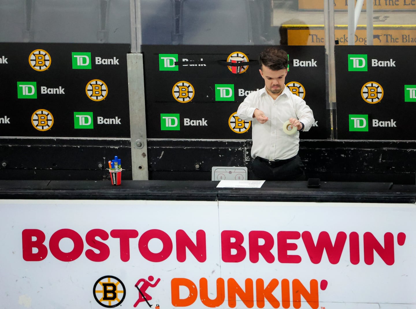 Bruins video coordinator Mat Myers has dwarfism and aspires to become a NHL assistant coach, which would be a first in the league.