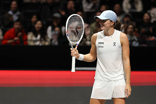 Iga Swiatek during her match against Rybakina