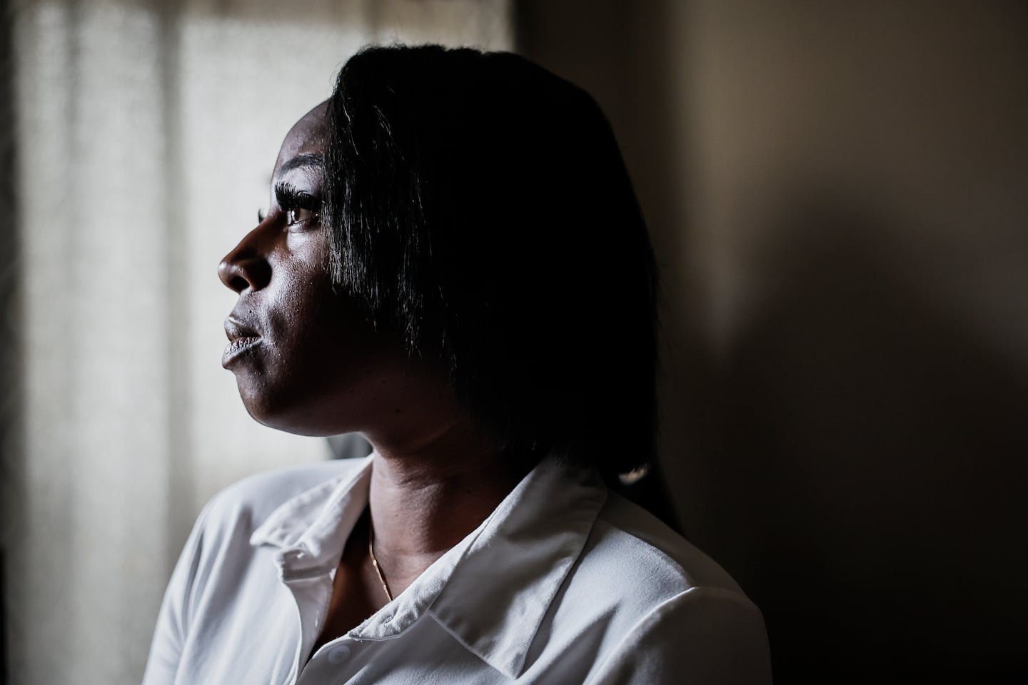 Shalea Sanders at her home in Brockton.