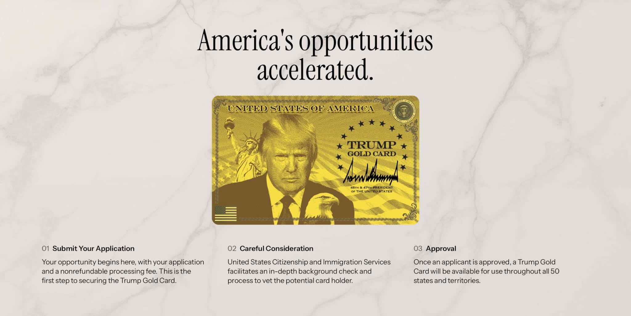 gold card landing page