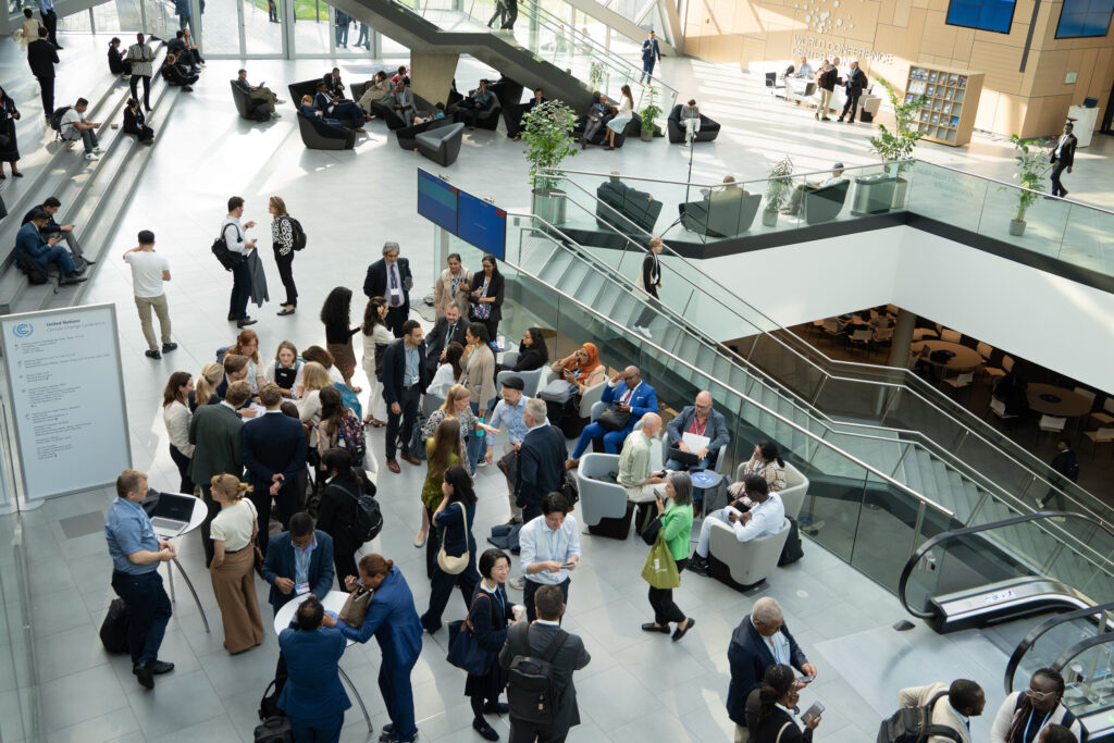 Delegates gather at the World Conference Center for a U.N. Framework Convention on Climate Change meeting in Bonn, Germany. Credit: Lara Murillo/U.N. Climate Change