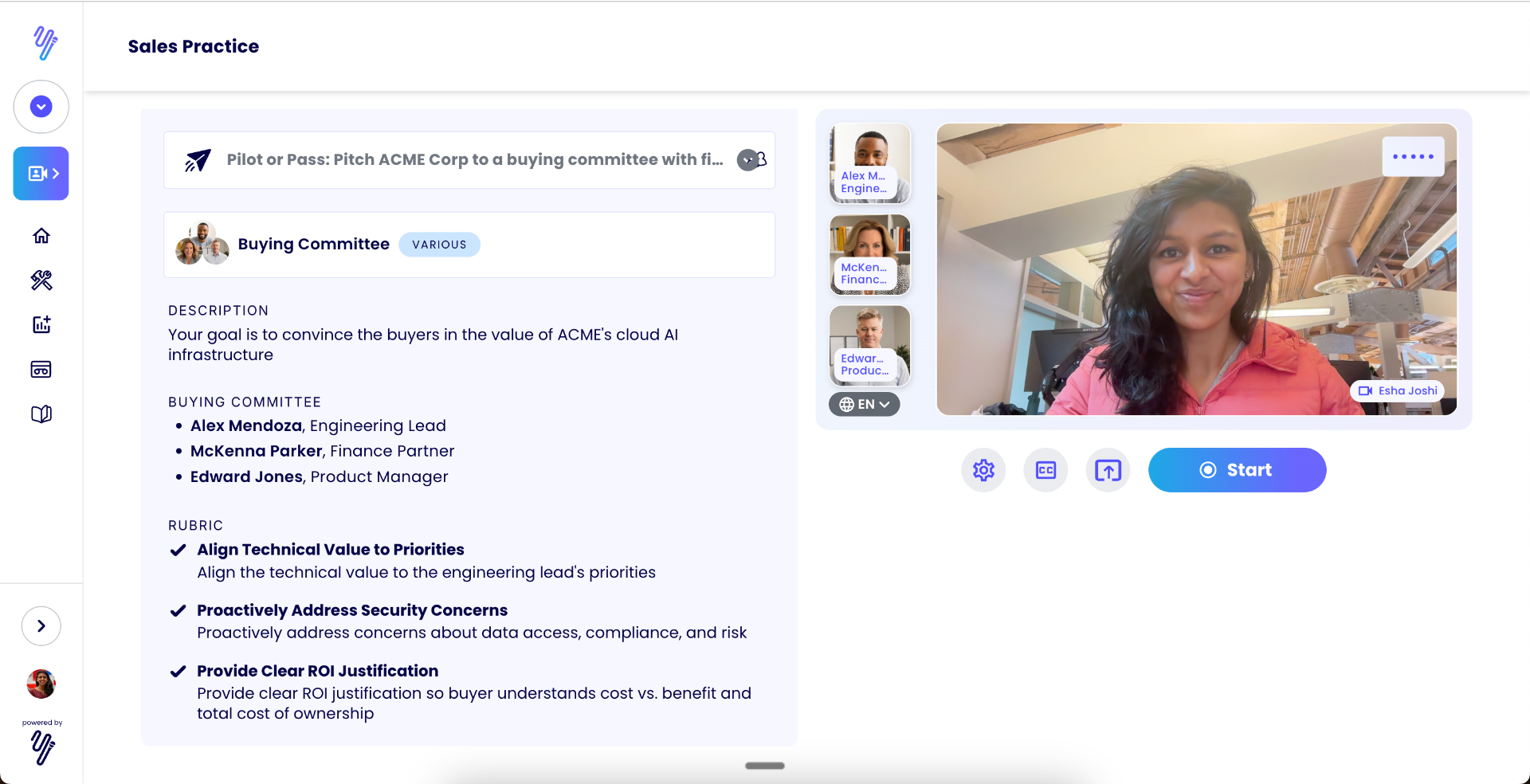 Yoodli AI roleplays platform