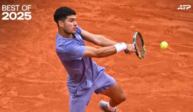 Carlos Alcaraz posted a 95.7 per cent winning percentage on clay in 2025.