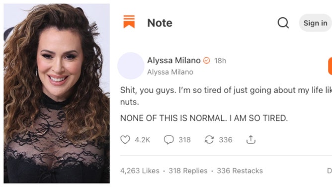 Alyssa Milano crying on Substack