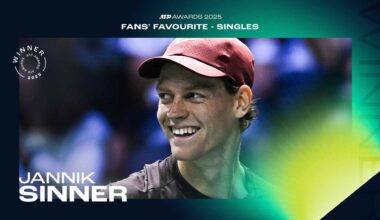Jannik Sinner three-peats as Fans’ Favourite in 2025 ATP Awards | ATP Tour