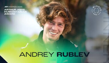 Andrey Rublev honoured with Arthur Ashe Humanitarian Award | 2025 ATP Awards | ATP Tour