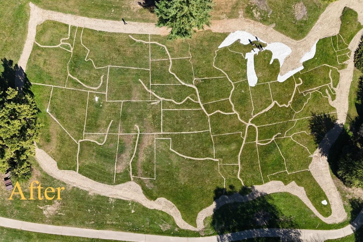 Giant United States Map Restored in Hagar Park Michigan