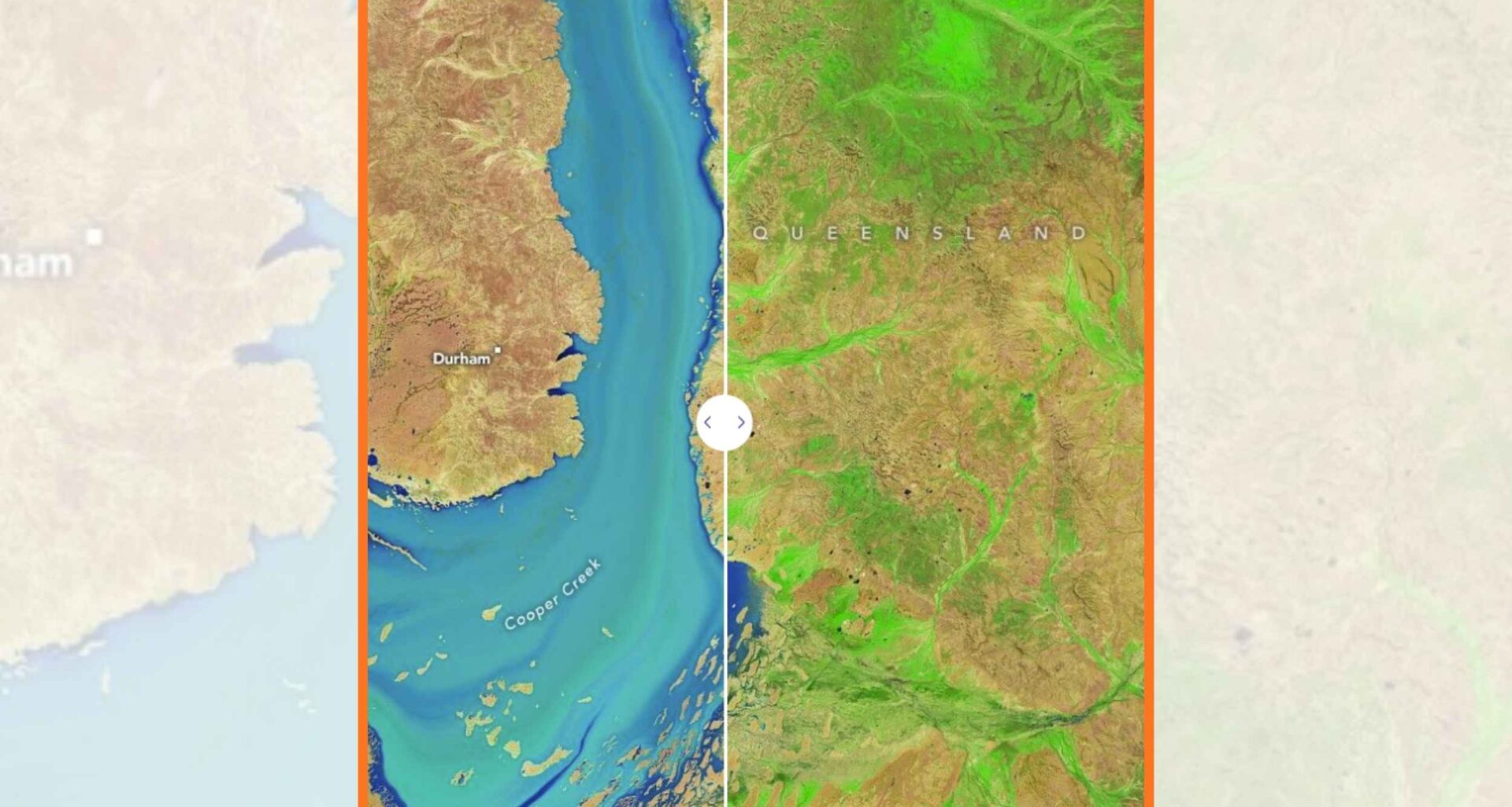 NASA satellite captures a burst of vibrant life in a brown desert