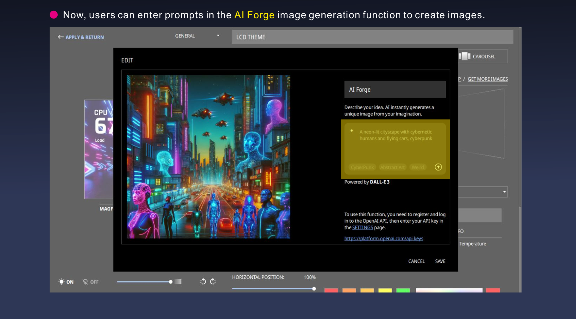 Thermaltake's AI Forge manual describing how it works