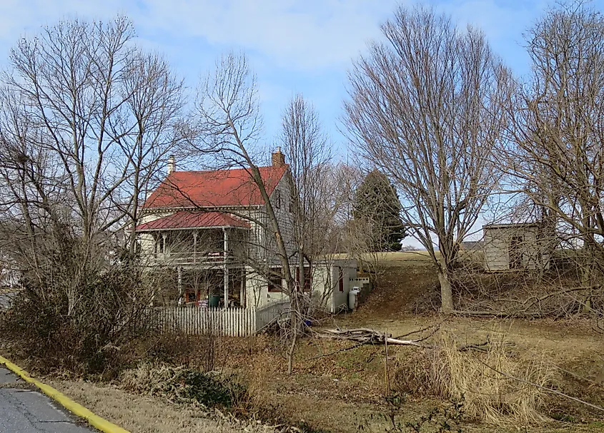 Rustic homes in Burkitsville, Maryland.